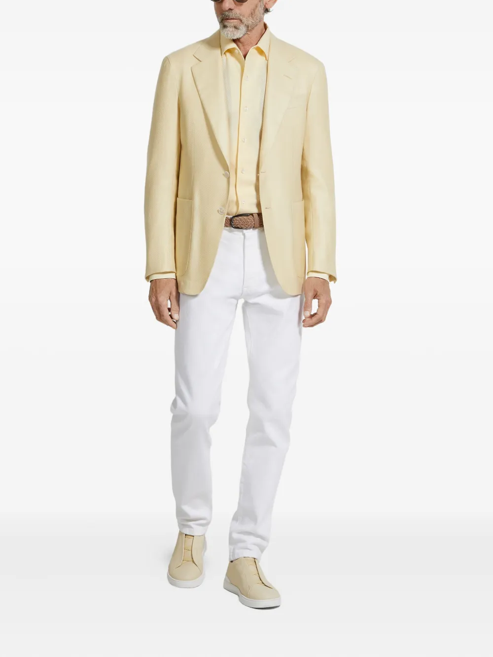Zegna Patch-pocket Blazer In Neutral