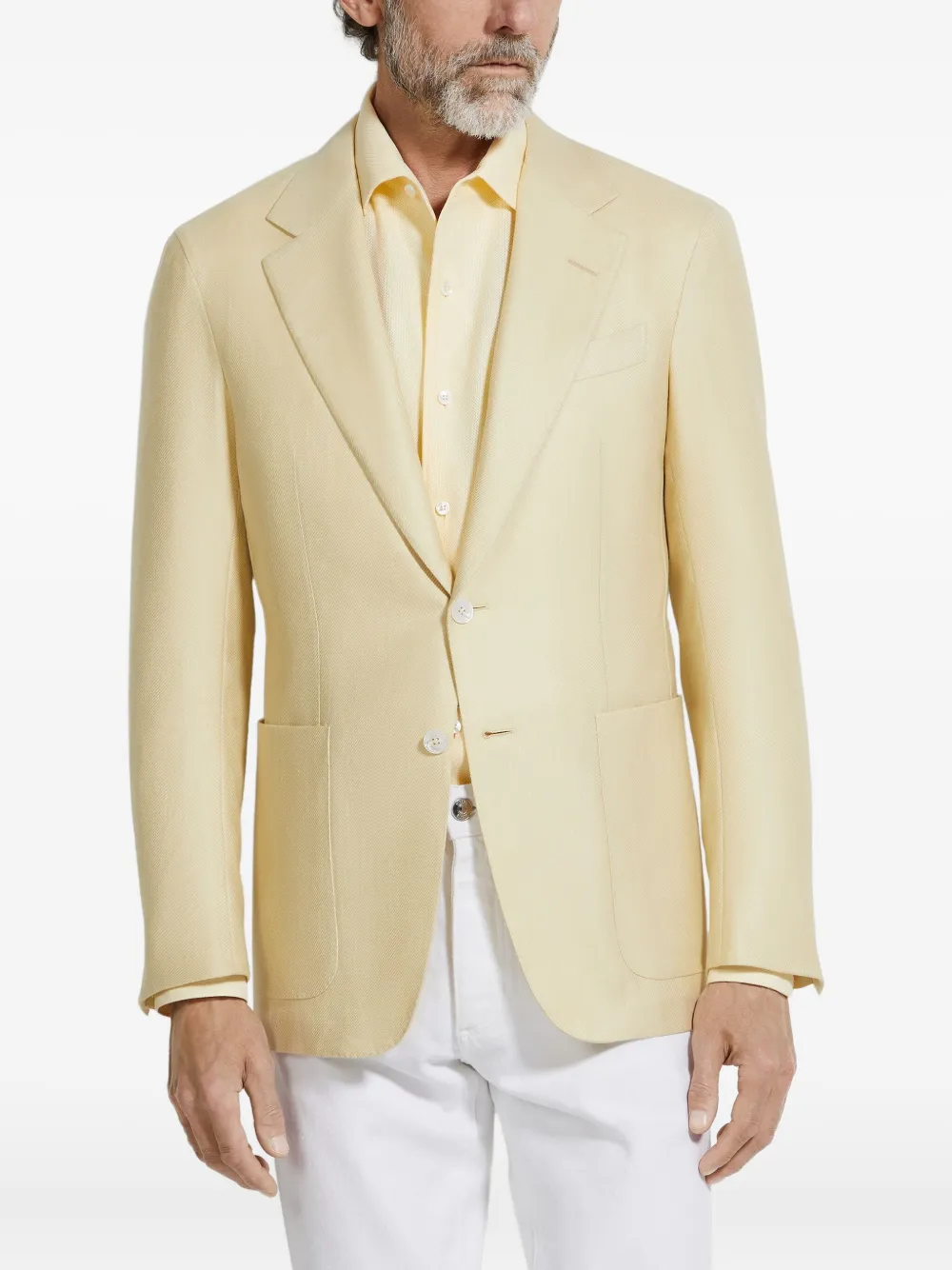 Zegna Patch-pocket Blazer In Neutral