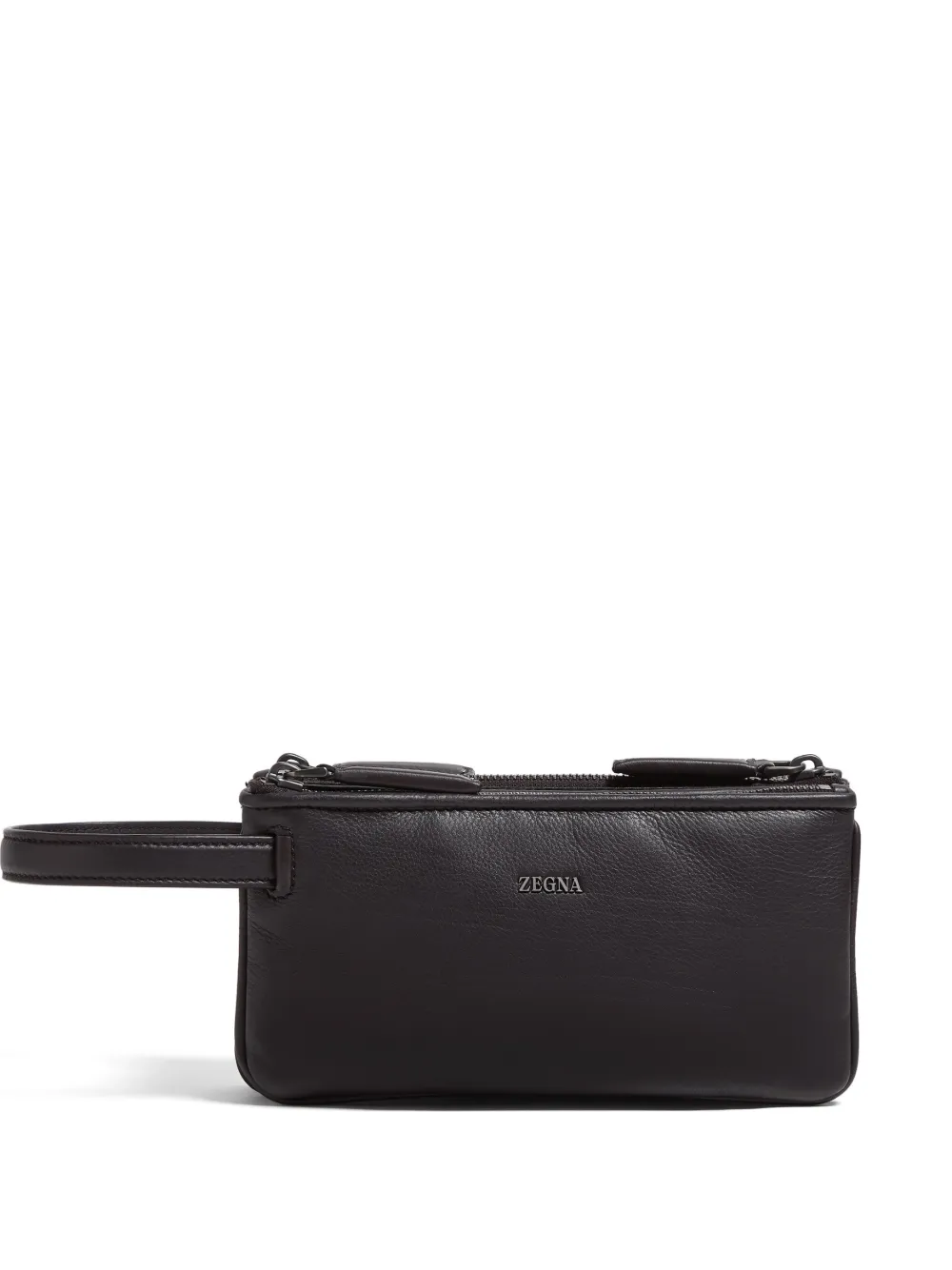Zegna triple zip pouch | Brown | Image 1