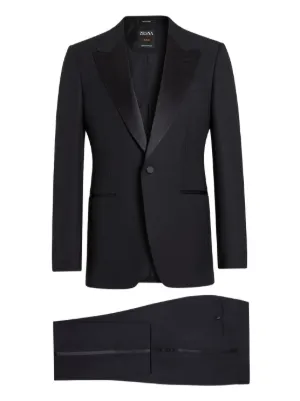 【極美品】Zegna ALL SEASON TWILL 高級 スーツ 黒 XL Zegna Trofeo 600 single-breasted wool-silk Suit | Black | FARFETCH IN