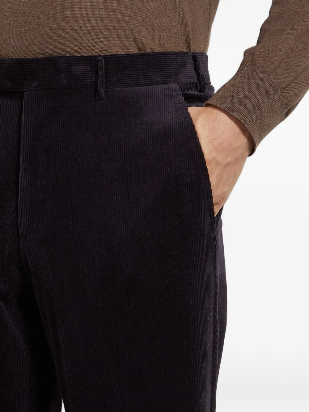 Zegna Corduroy Trousers In Brown