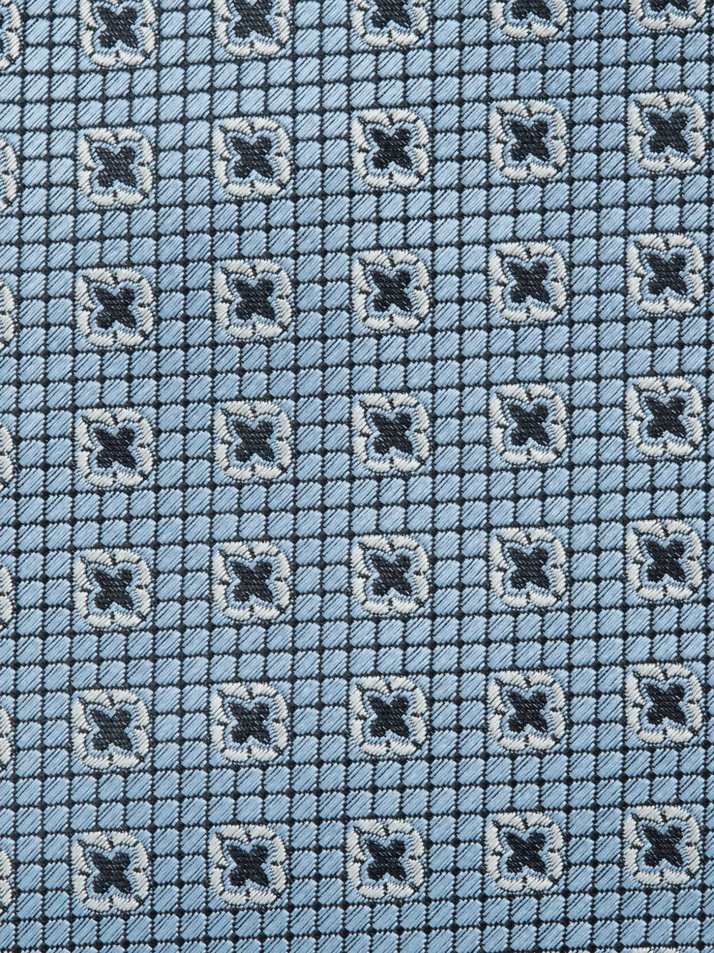 Zegna Geometric-pattern Silk Tie In Blue