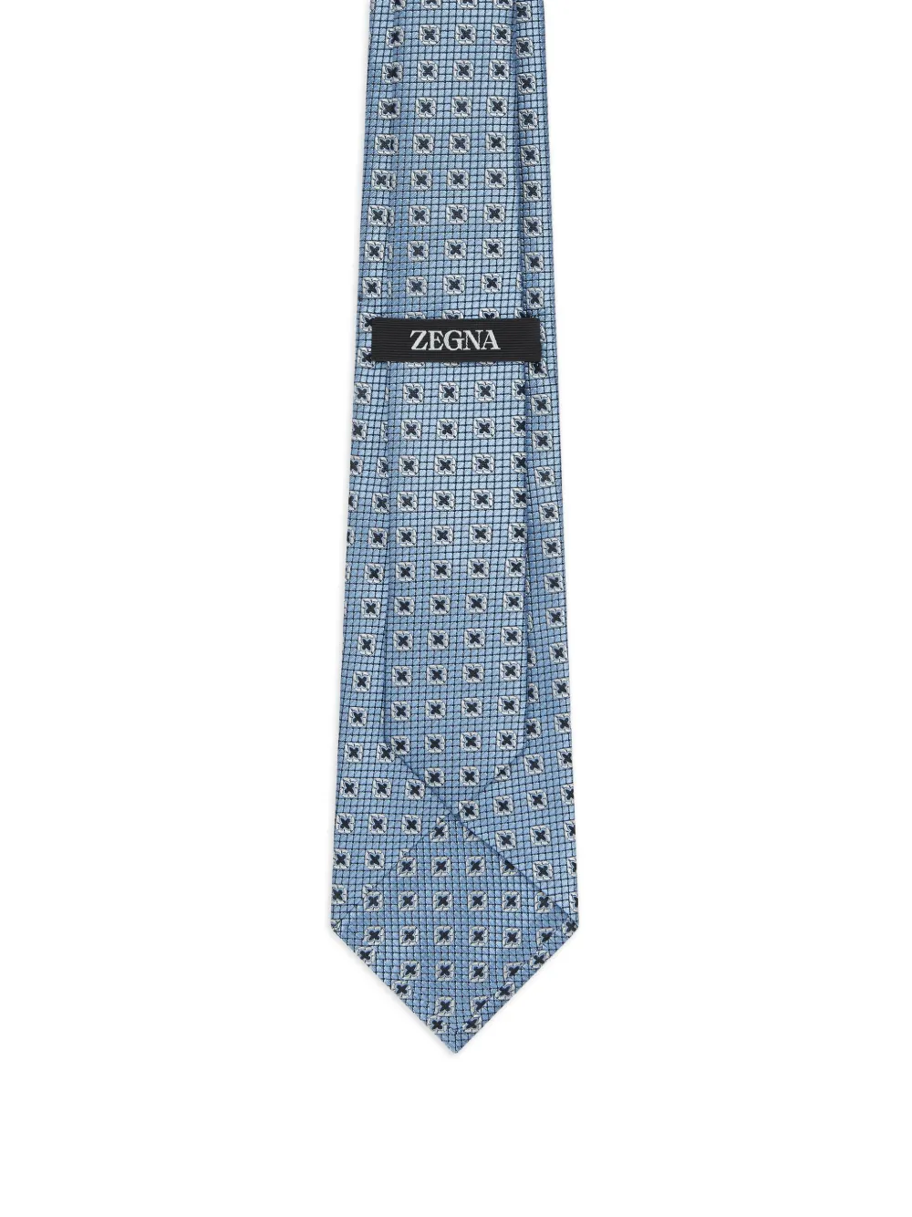 Zegna Zijden stropdas met geometrisch patroon - Blauw