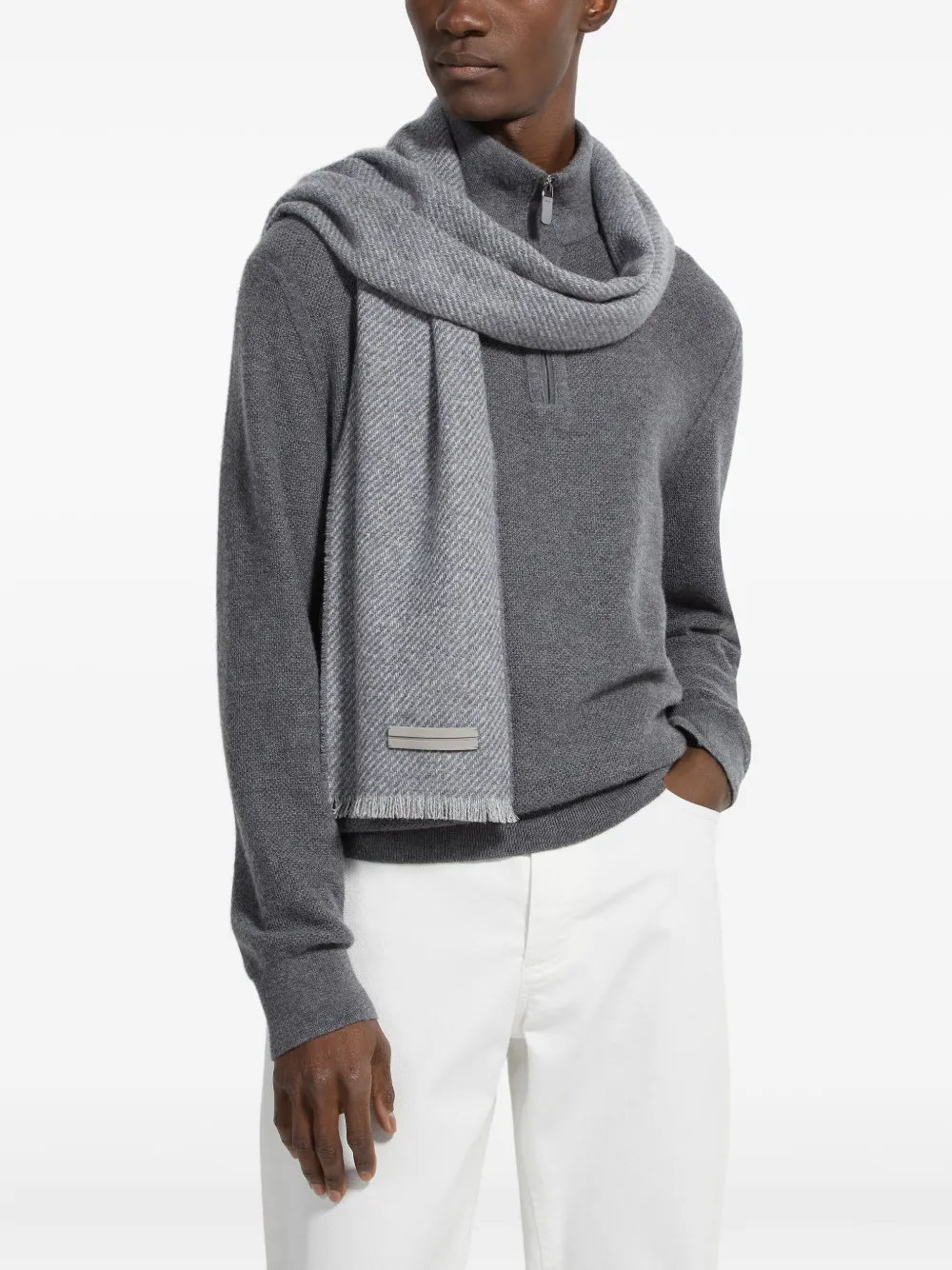 Zegna Kasjmier sjaal Grijs