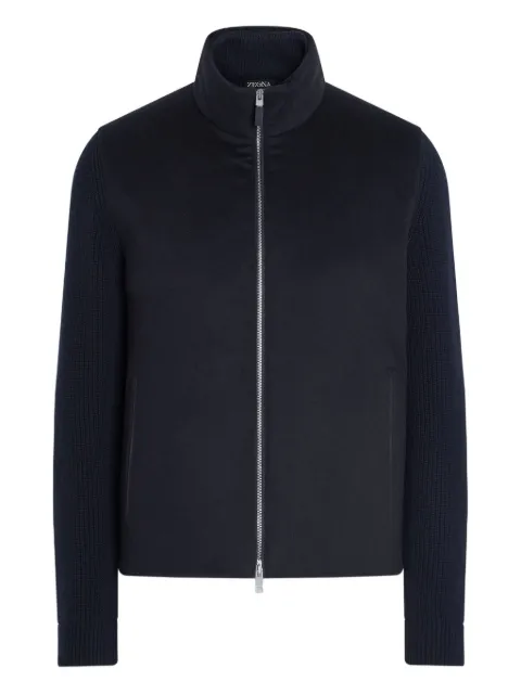 Zegna panelled zip-up cardigan