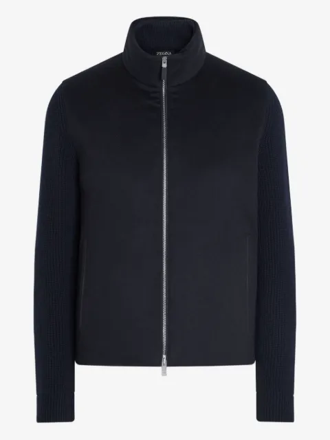 Zegna panelled zip-up cardigan