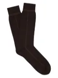Zegna ribbed-trim crew socks - Brown
