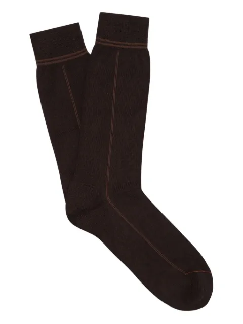 Zegna ribbed-trim crew socks