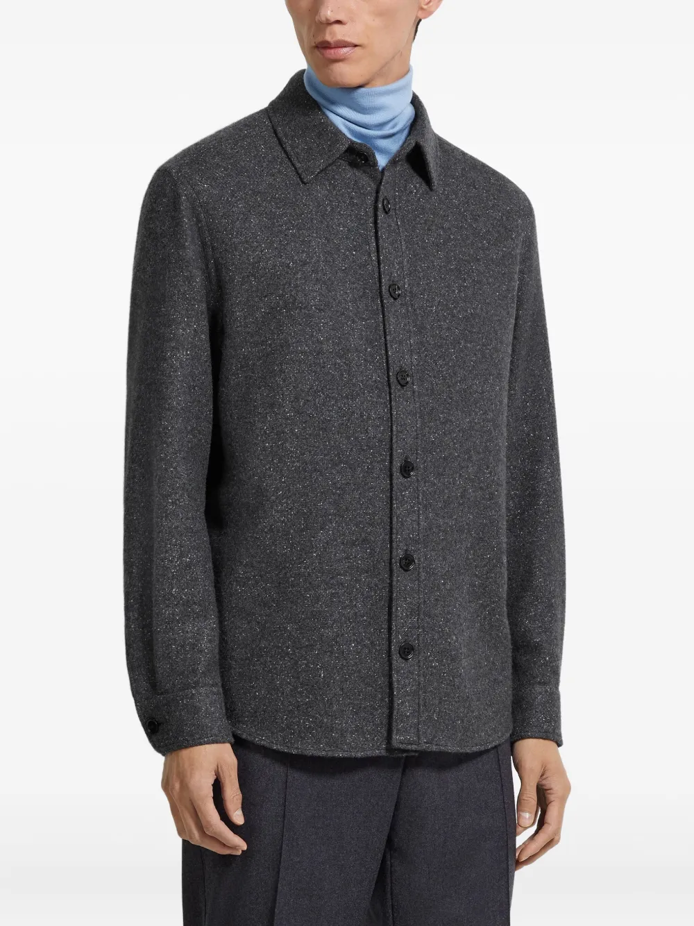 Zegna Overhemd met lange mouwen en kraag Grijs