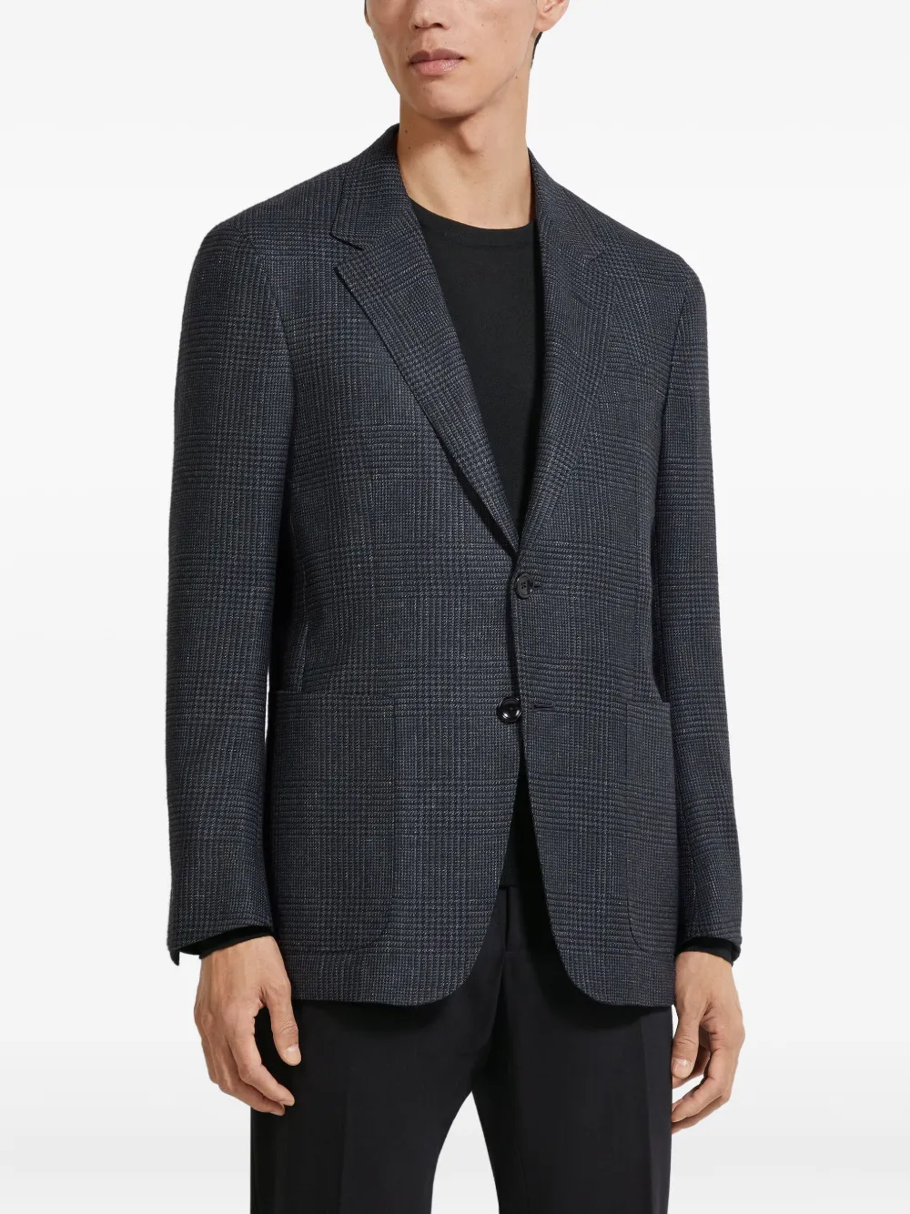 Zegna Blazer met enkele rij knopen Grijs