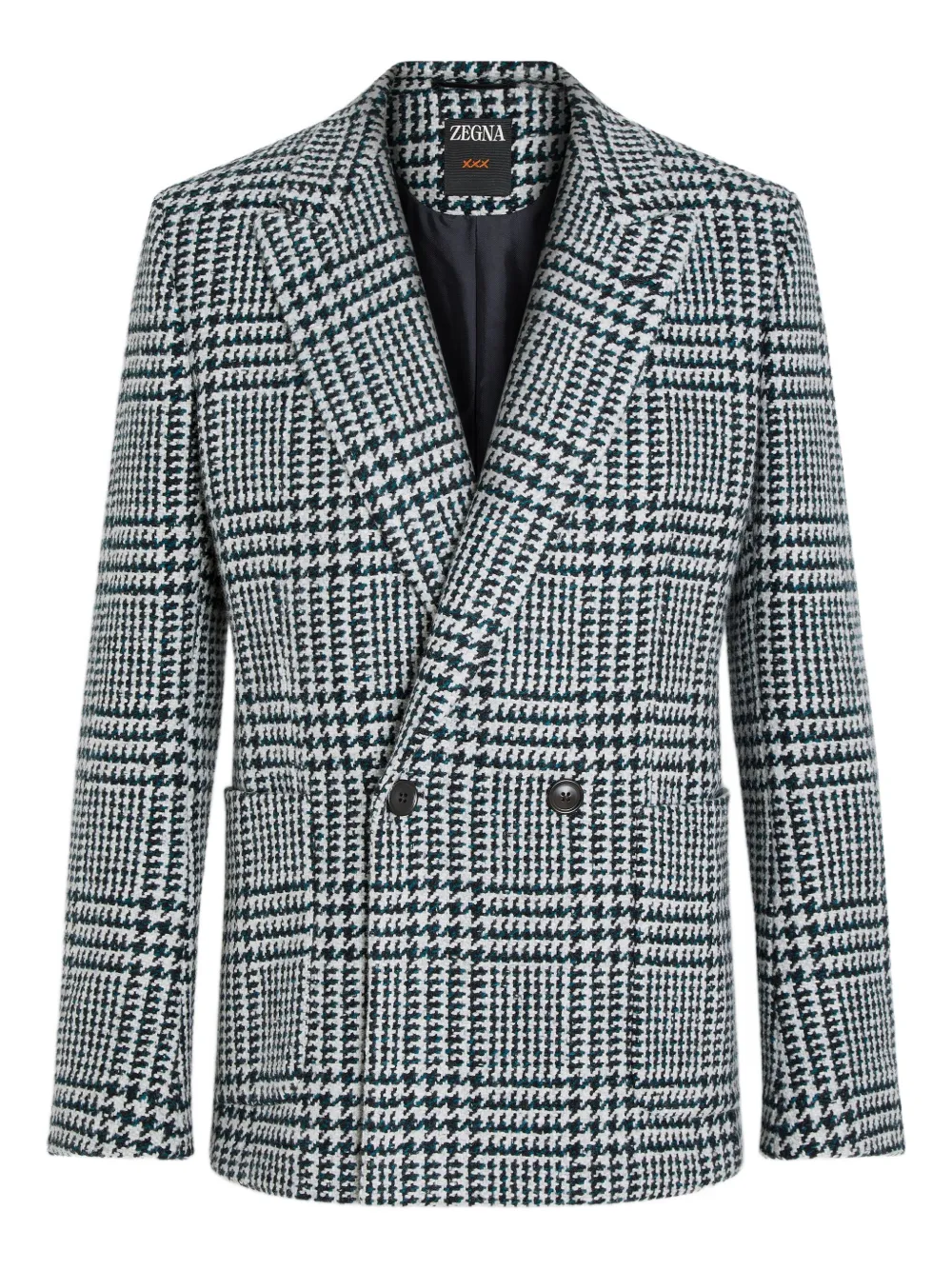 Zegna houndstooth double-breasted blazer | Black | Image 1