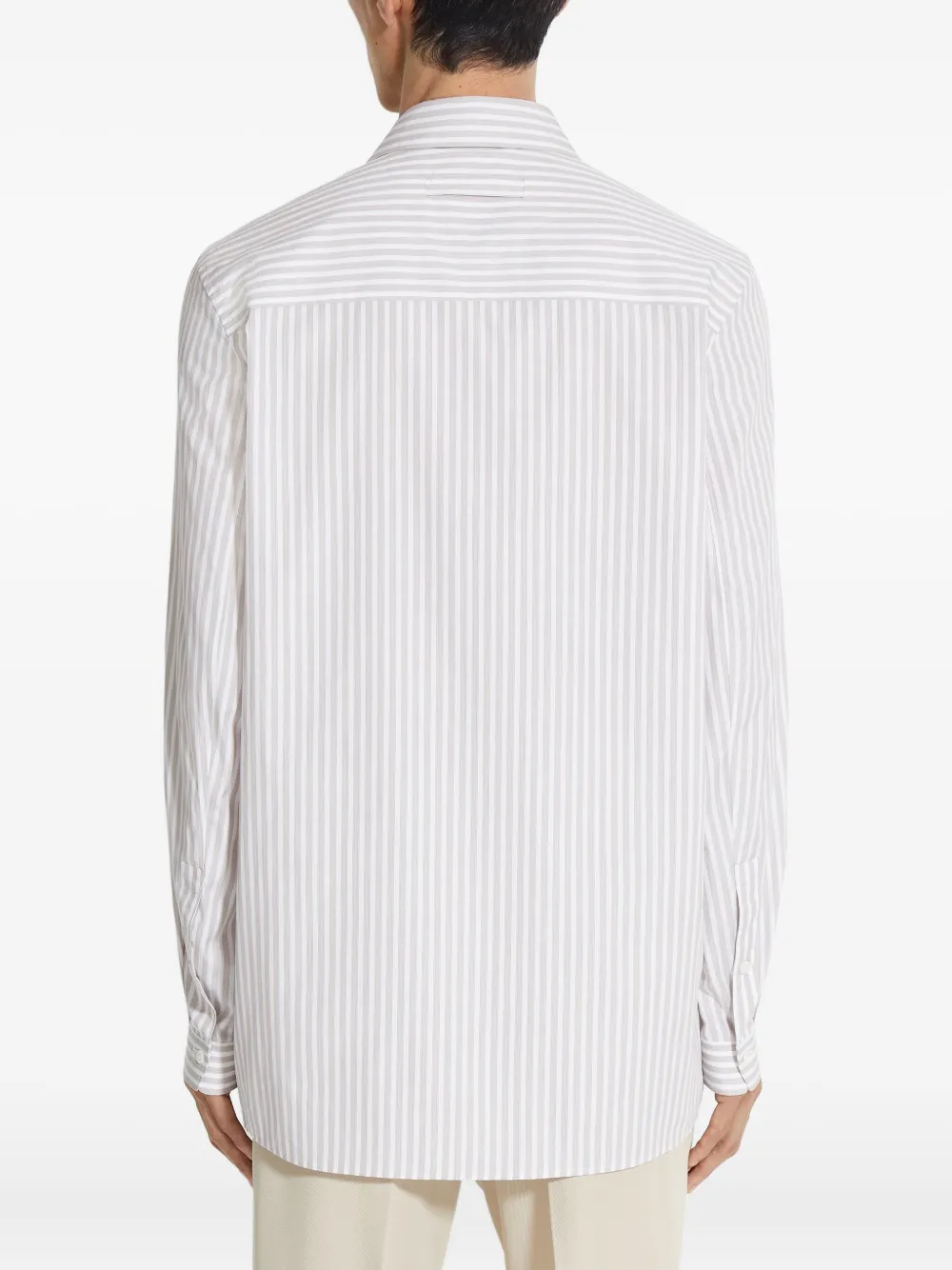 Zegna Centoventimila gestreept katoenen overhemd Wit