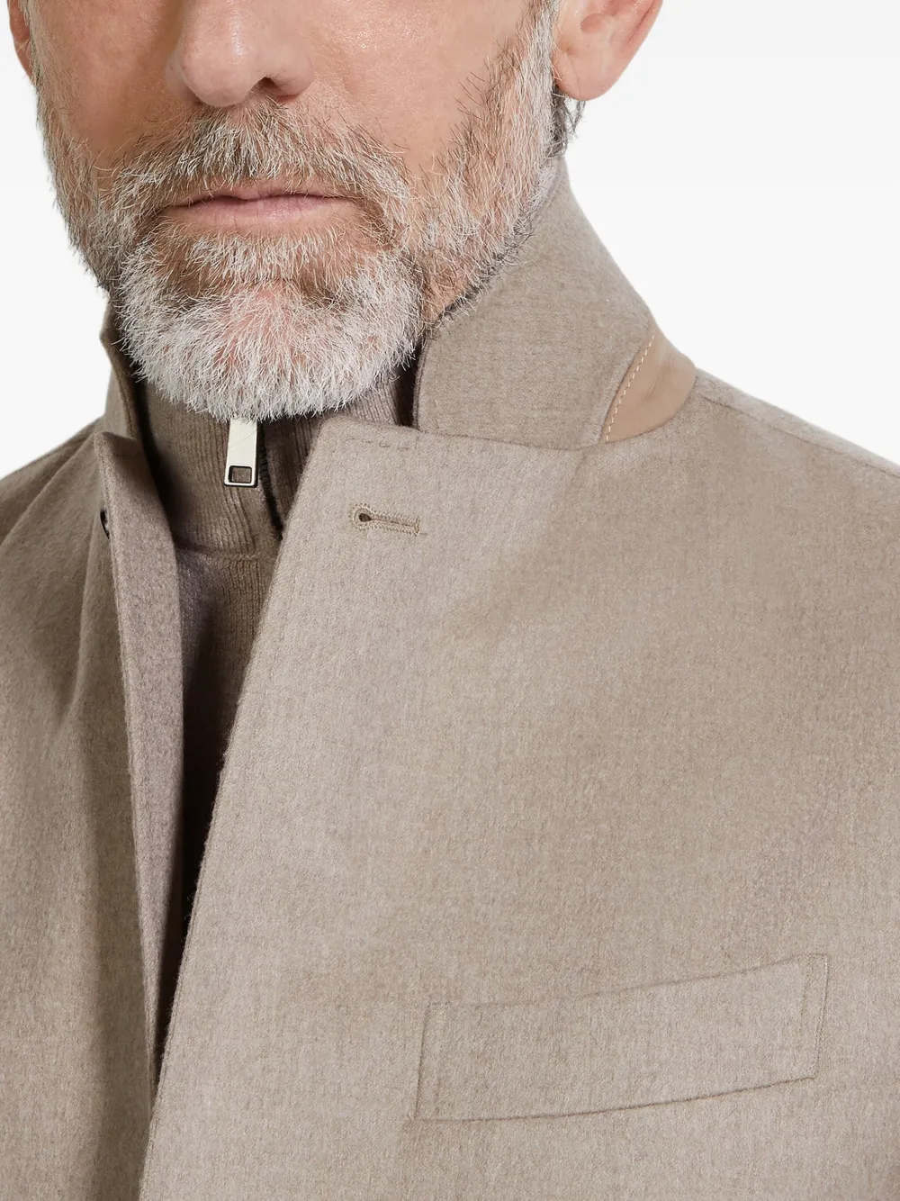 Zegna Light Taupe Oasi Cashmere Jacket In Neutral