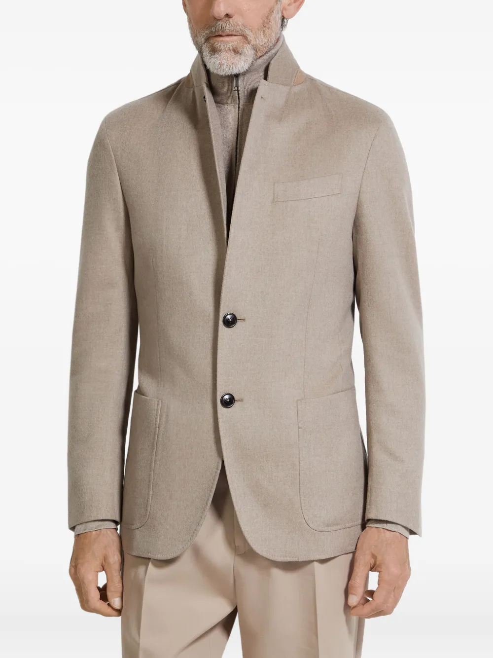 Zegna Light Taupe Oasi Cashmere Jacket In Neutral