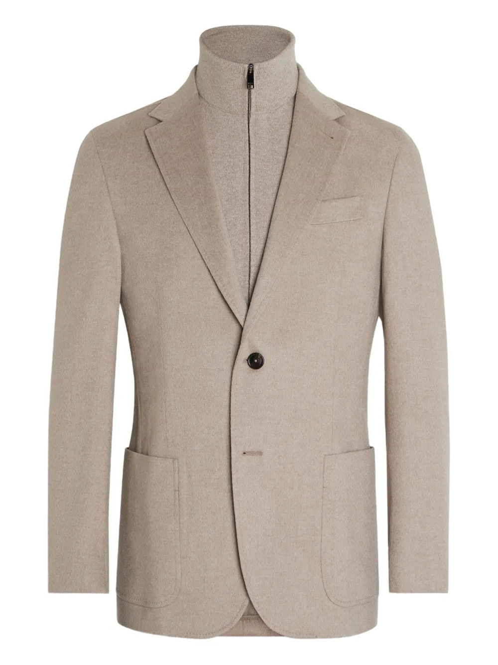 Zegna Light Taupe Oasi Cashmere Jacket In Neutral
