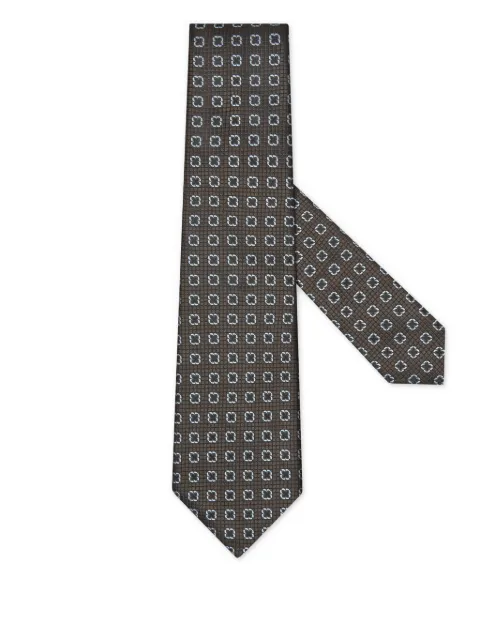 Zegna geometric-pattern silk tie