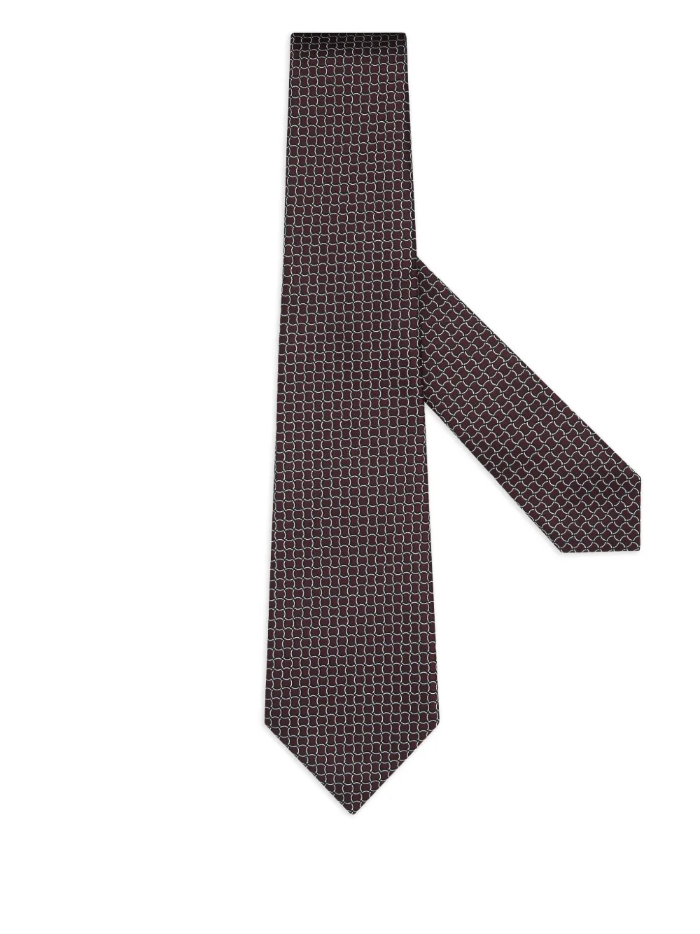 Zegna geometric-pattern silk tie | Brown | Image 1