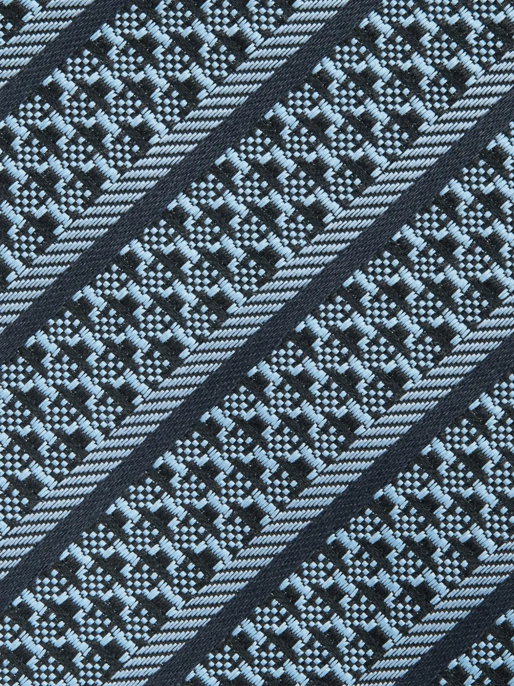 Zegna Geometric-pattern Silk Tie In Blue