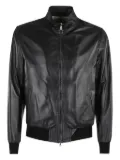 Stewart zip-up leather jacket - Black