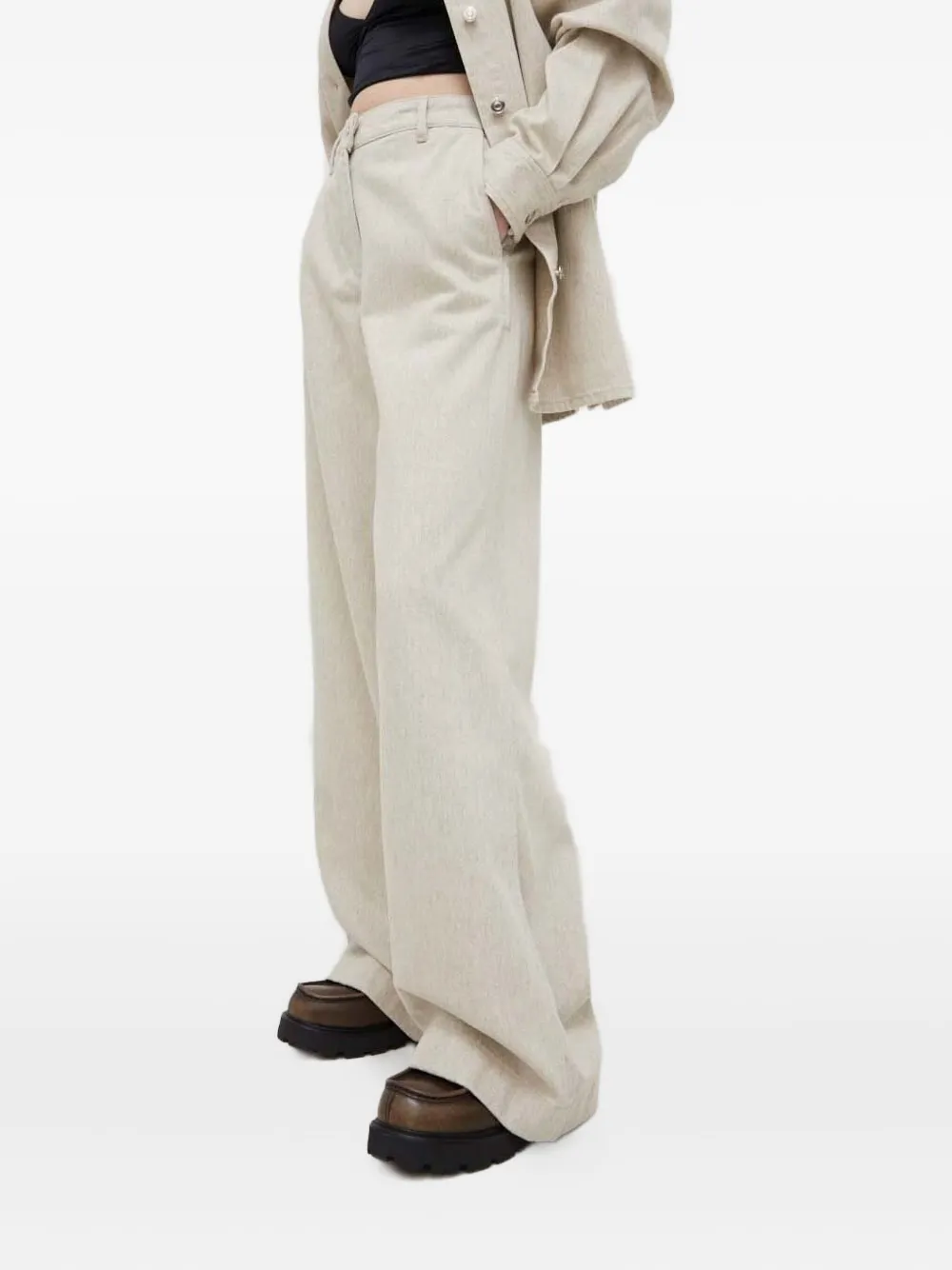lovechild Broek met opgestikte zak Beige