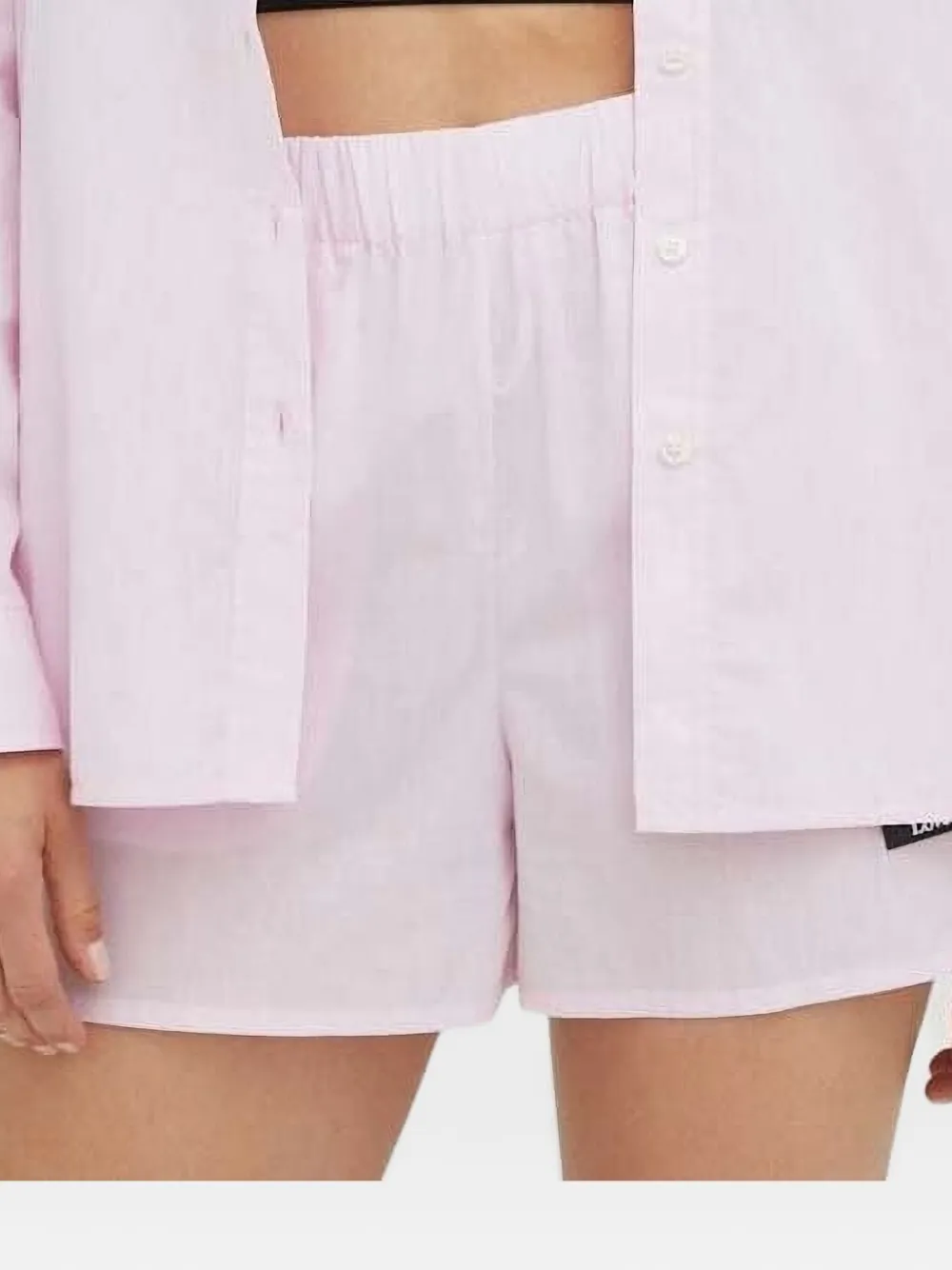 Lovechild Linnen shorts met elastische tailleband Roze