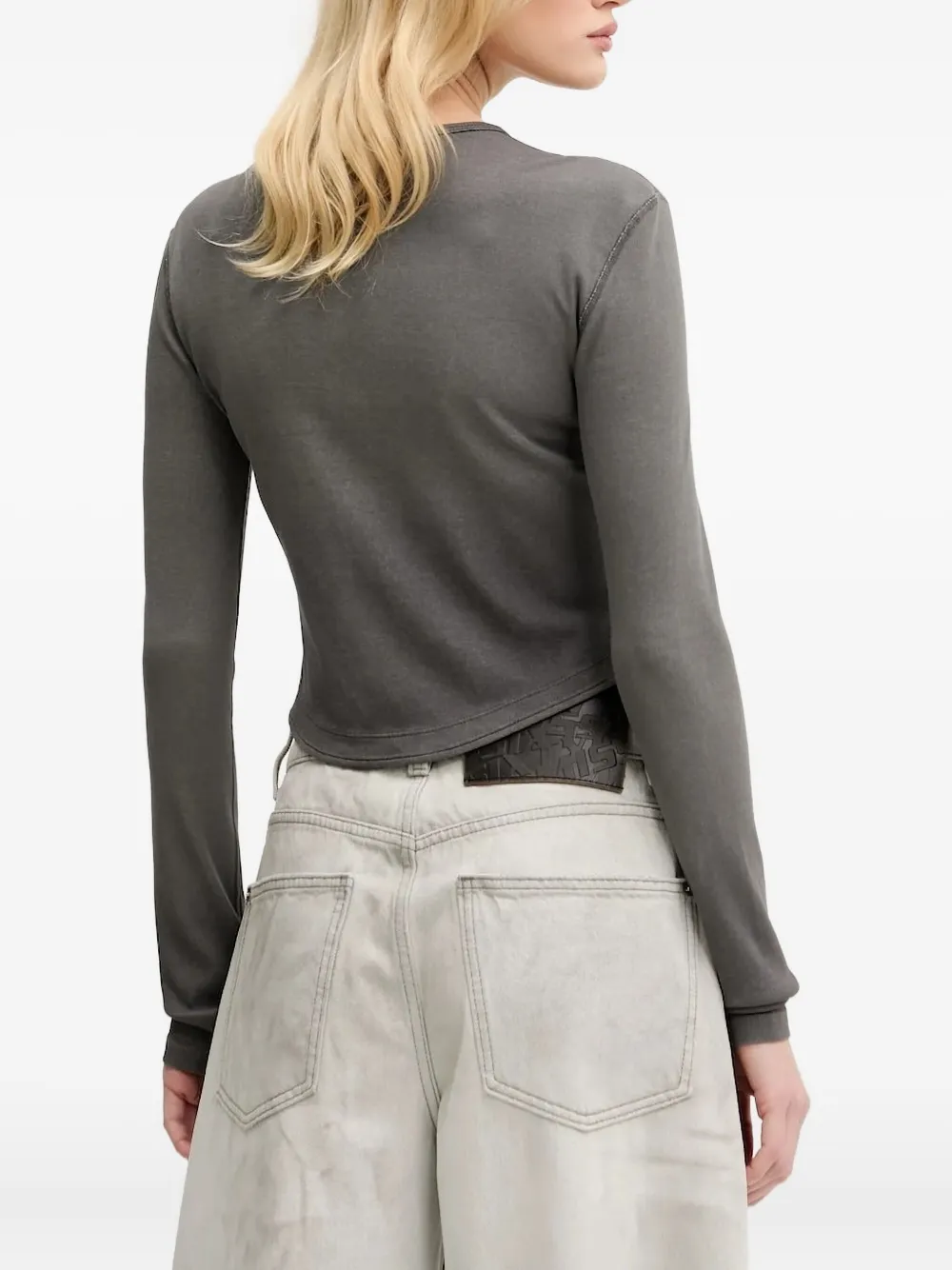 Miss Sixty T-shirt met lange mouwen en lipprint Grijs