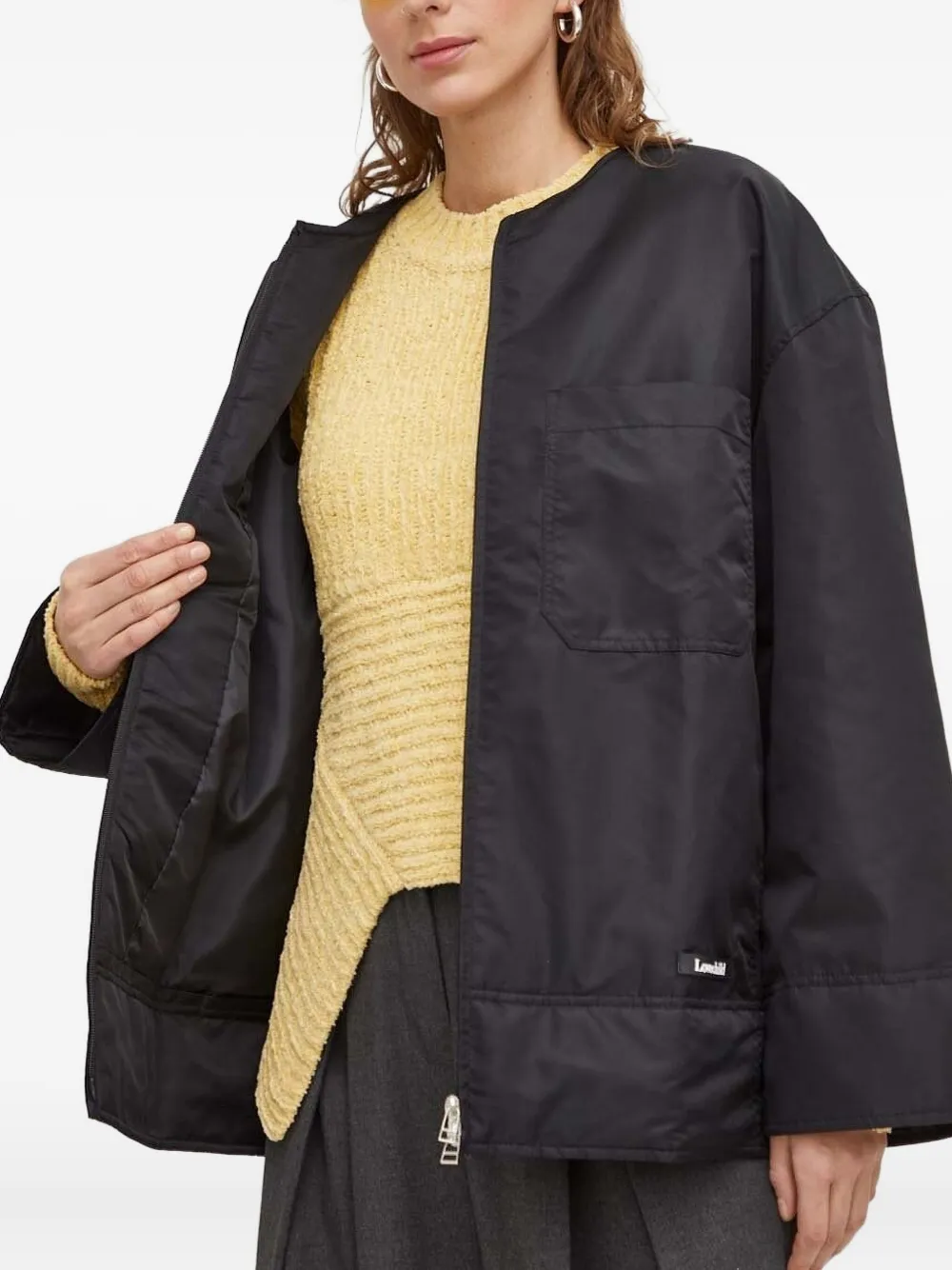 Lovechild Zip-front Patch-pocket Jacket In Black