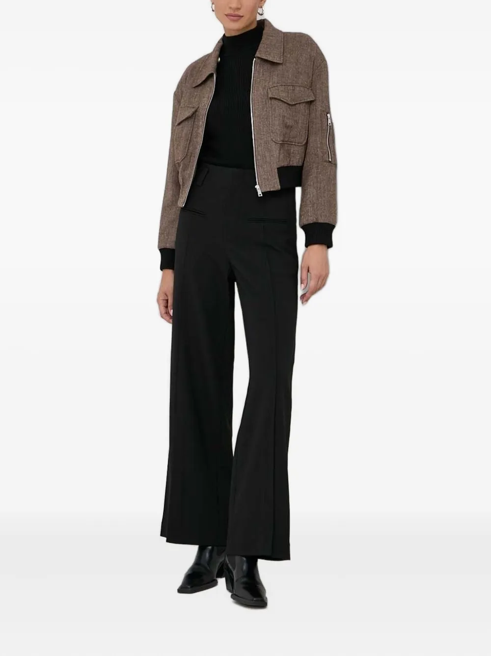 Miss Sixty Cropped wollen jas Bruin