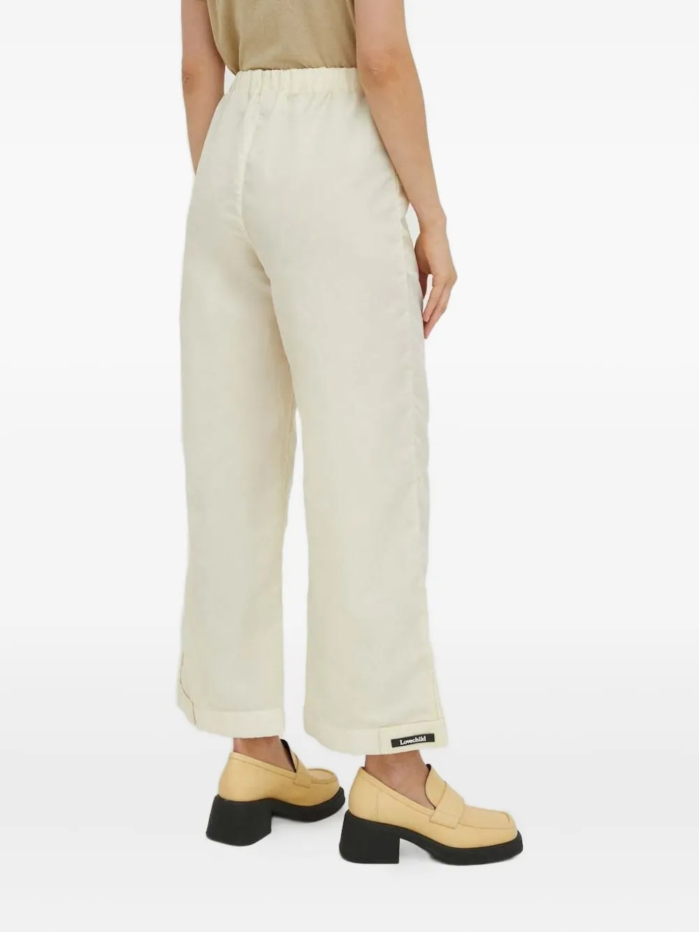 Lovechild elastic-waist straight-leg trousers - Beige