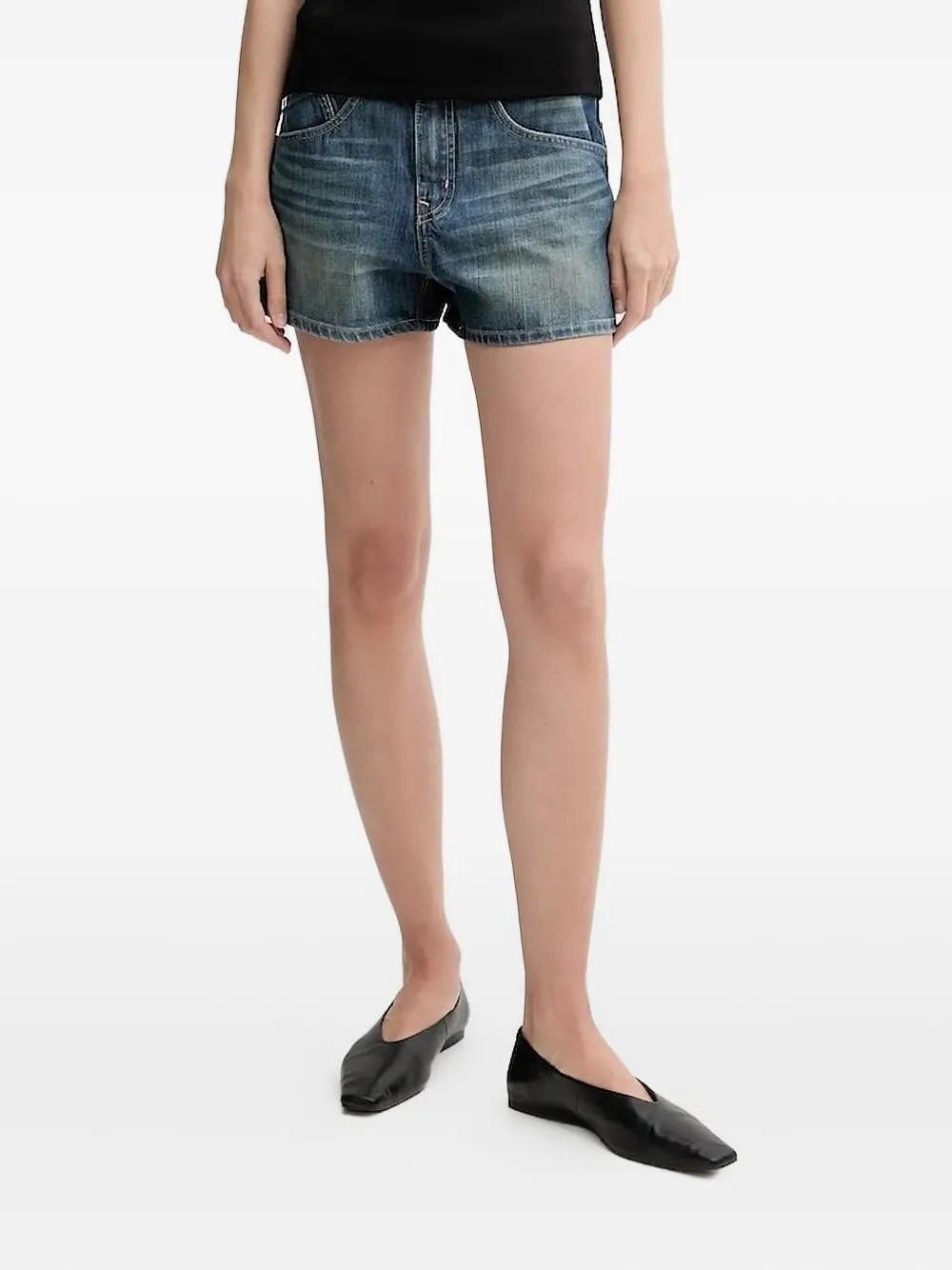 Miss Sixty Logo-plaque Denim Shorts In Blue