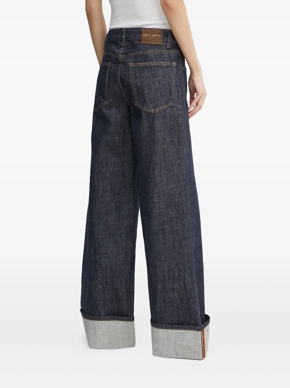 Miss Sixty wide-leg cuffed jeans - Blauw