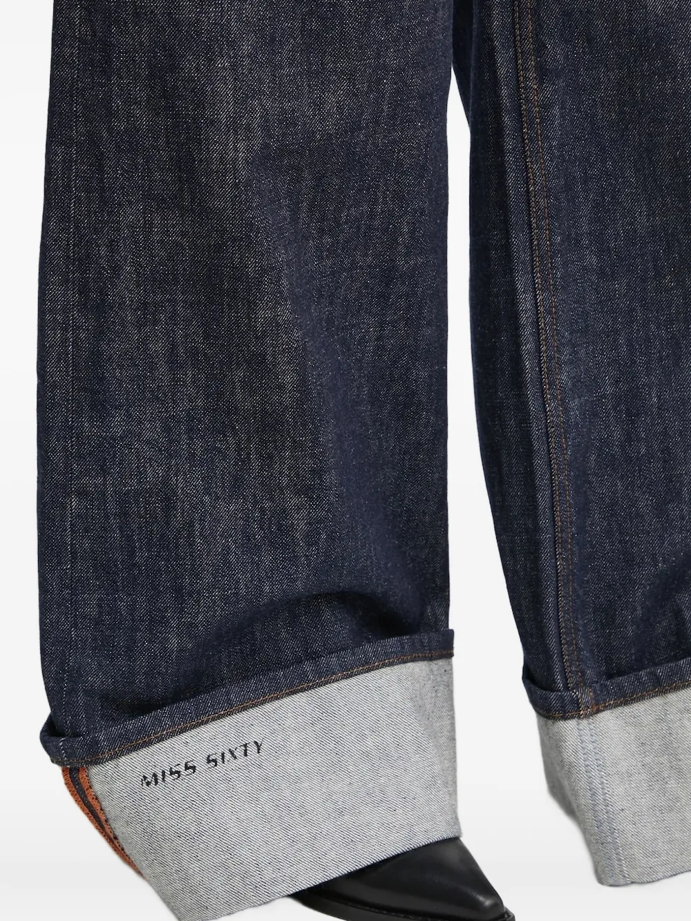 Miss Sixty Jeans met wijde pijpen en cuffs Blauw