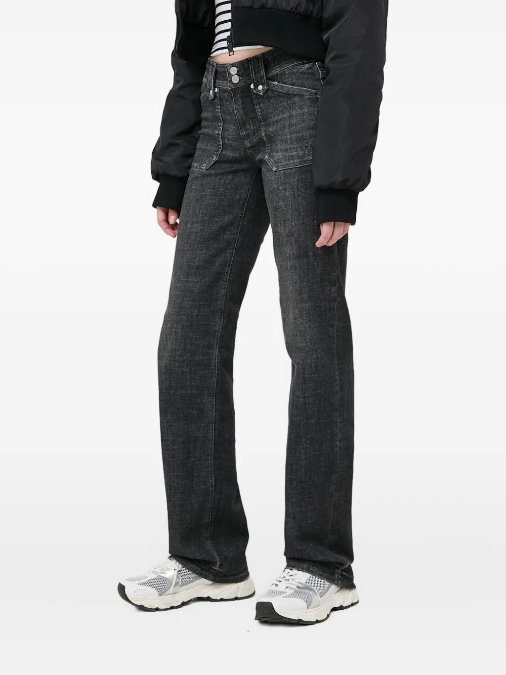 Miss Sixty Button-fastening Patch-pocket Jeans In Gray