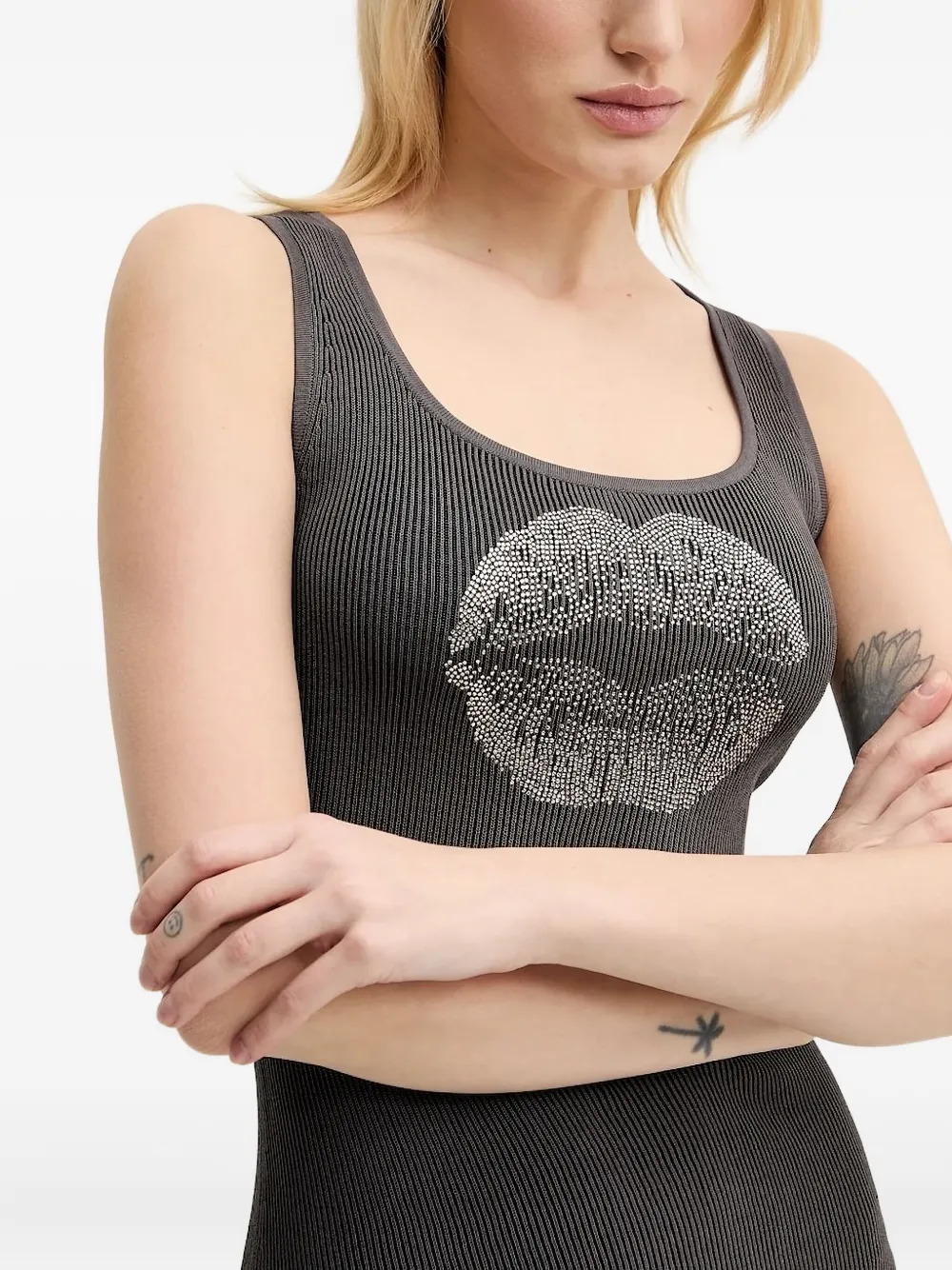 Miss Sixty Geribbelde mini-jurk Grijs