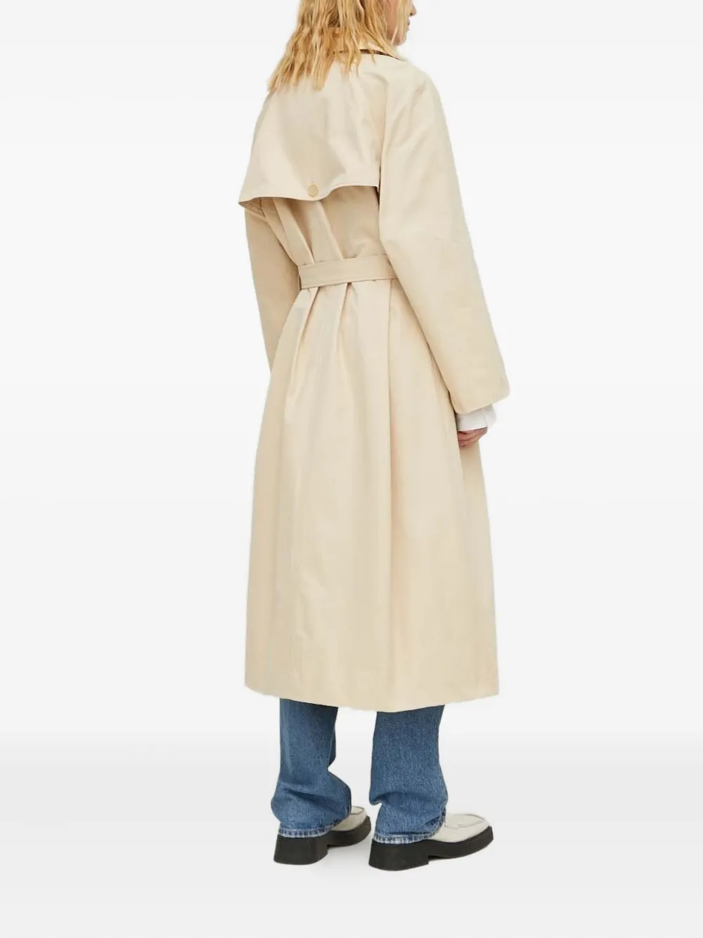 lovechild Trenchcoat met dubbele rij knopen en ceintuur Beige