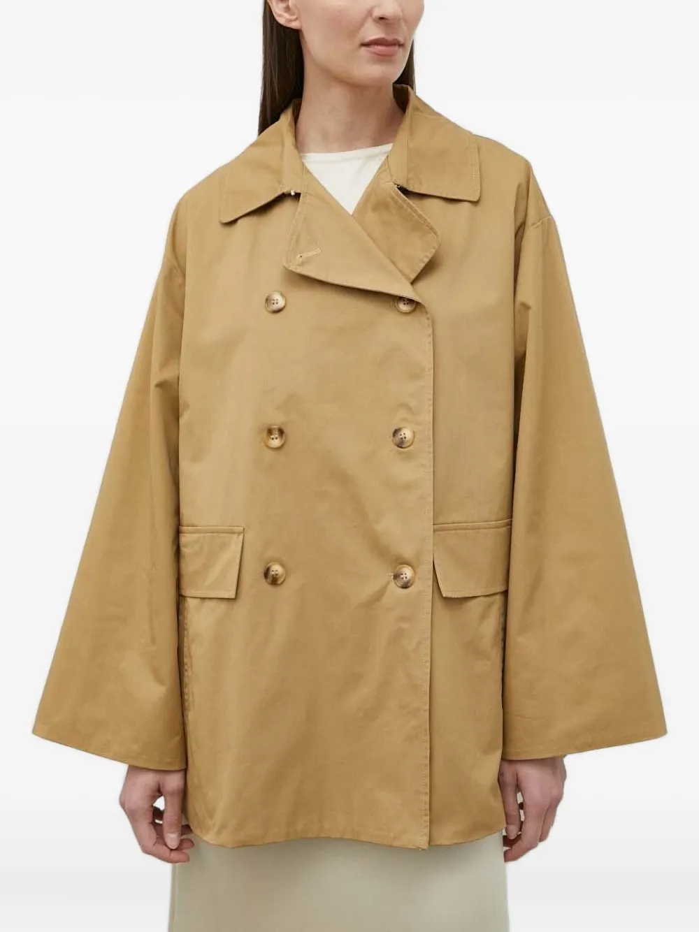 Lovechild Double-breasted Buttoned Jacket In Brown