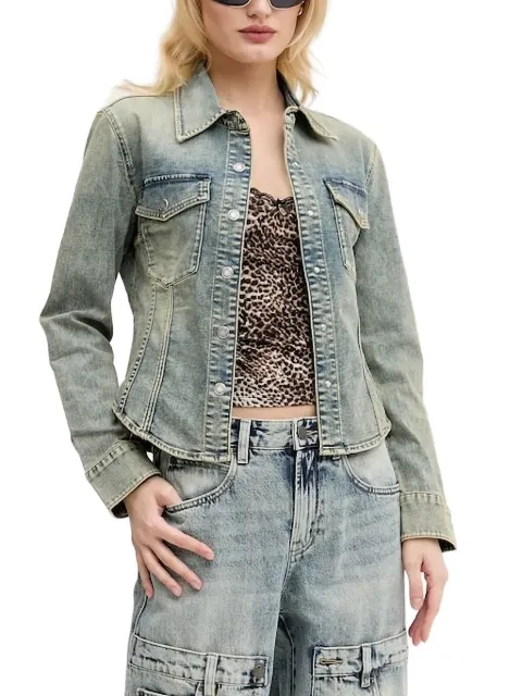 Miss Sixty embroidered-collar denim jacket