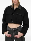 Miss Sixty cropped trimmed-collar denim jacket - Black