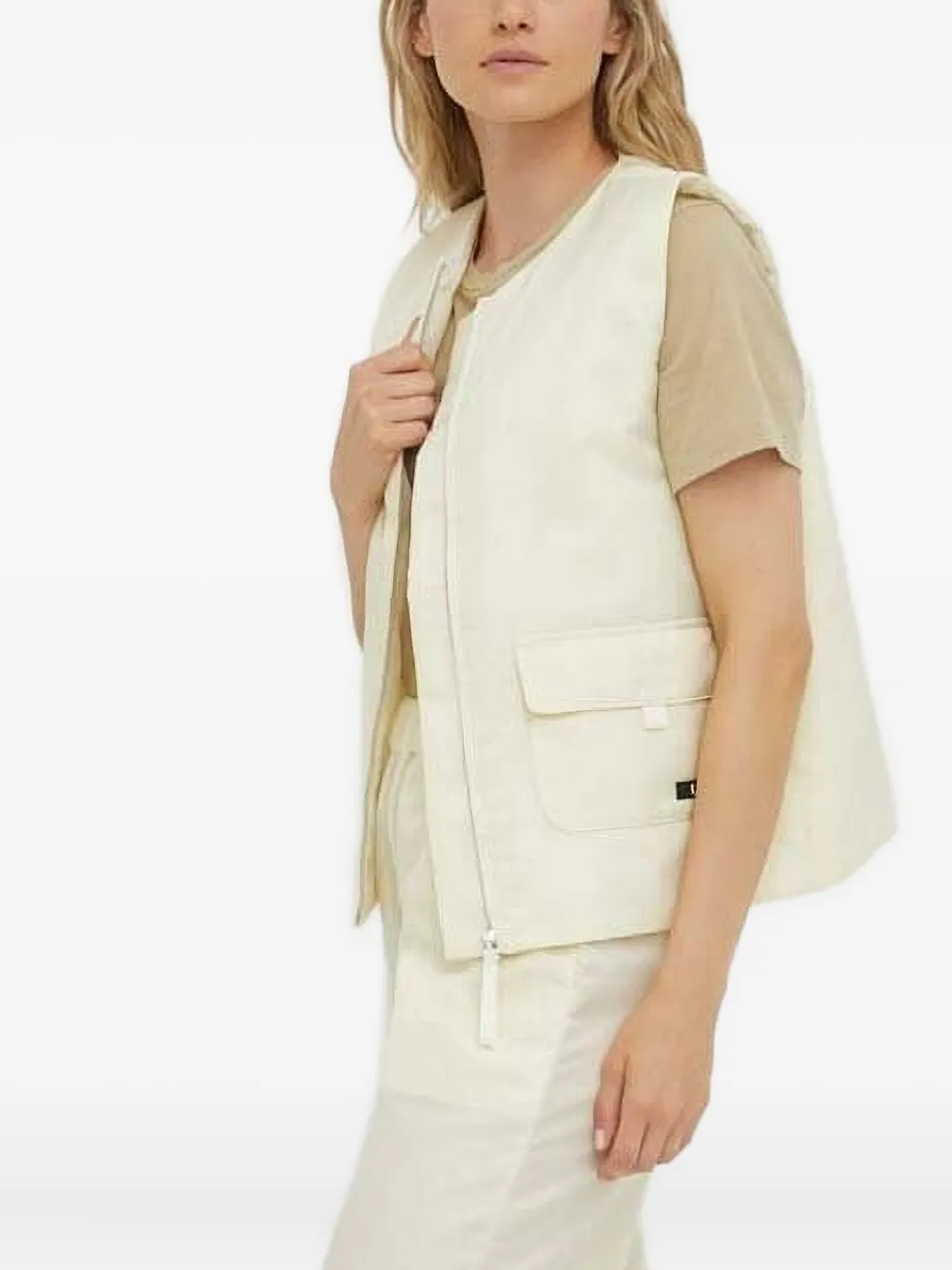 Lovechild Zip-front Gilet In Neutral
