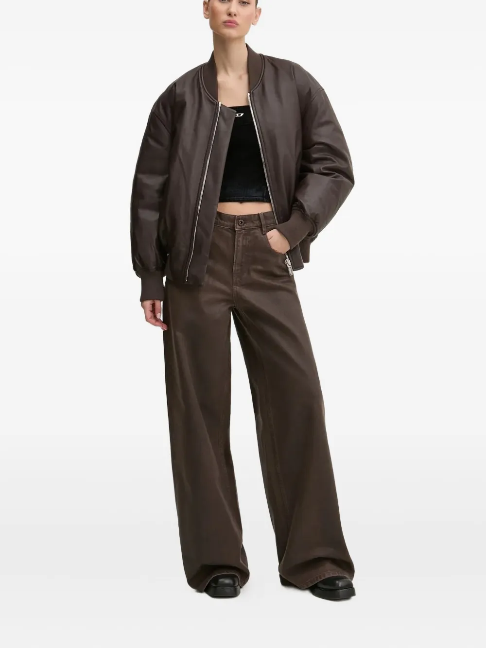 Miss Sixty Jeans met logopatch Bruin