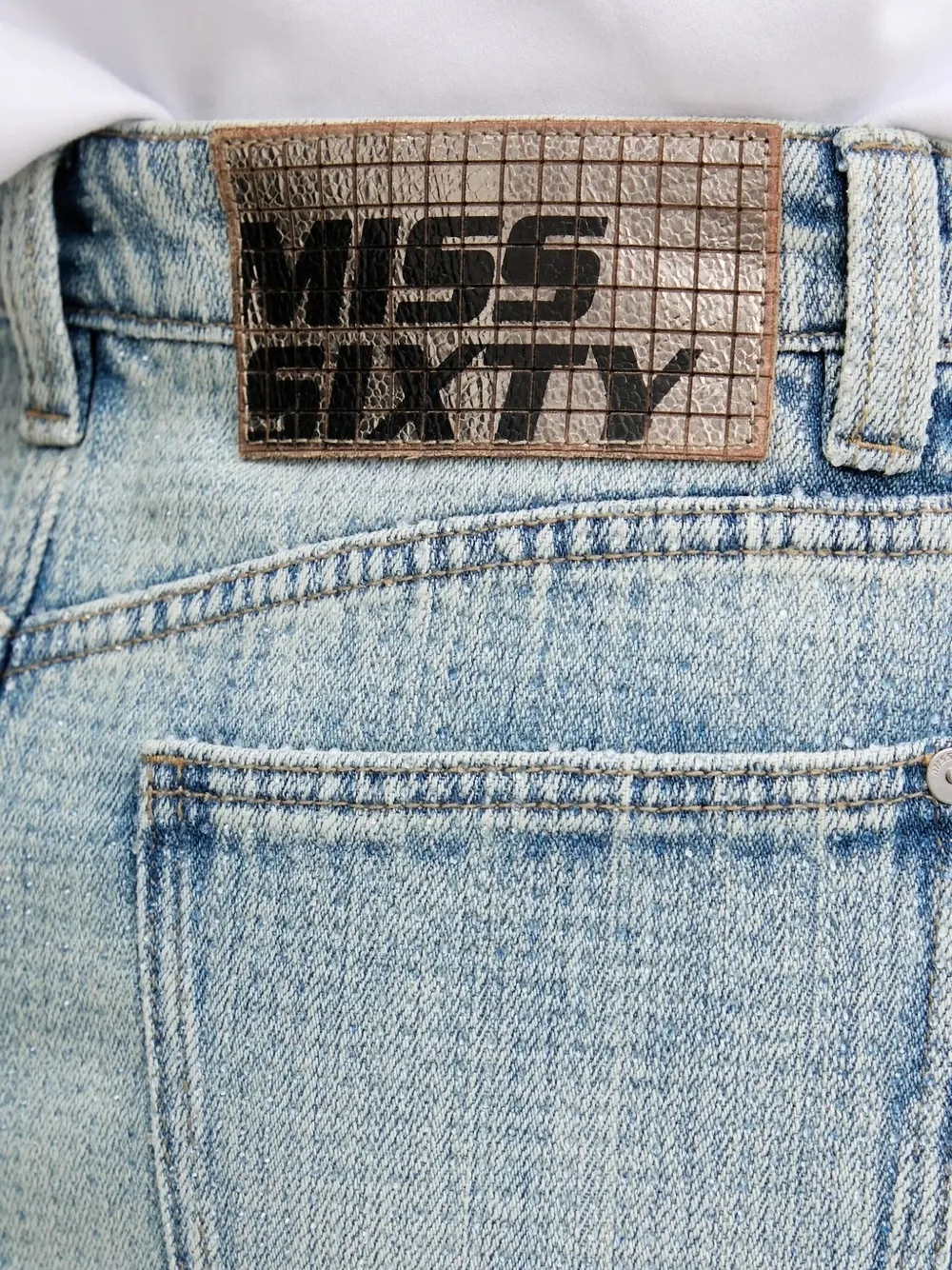 Miss Sixty Spijkerrok met logoplakkaat Blauw