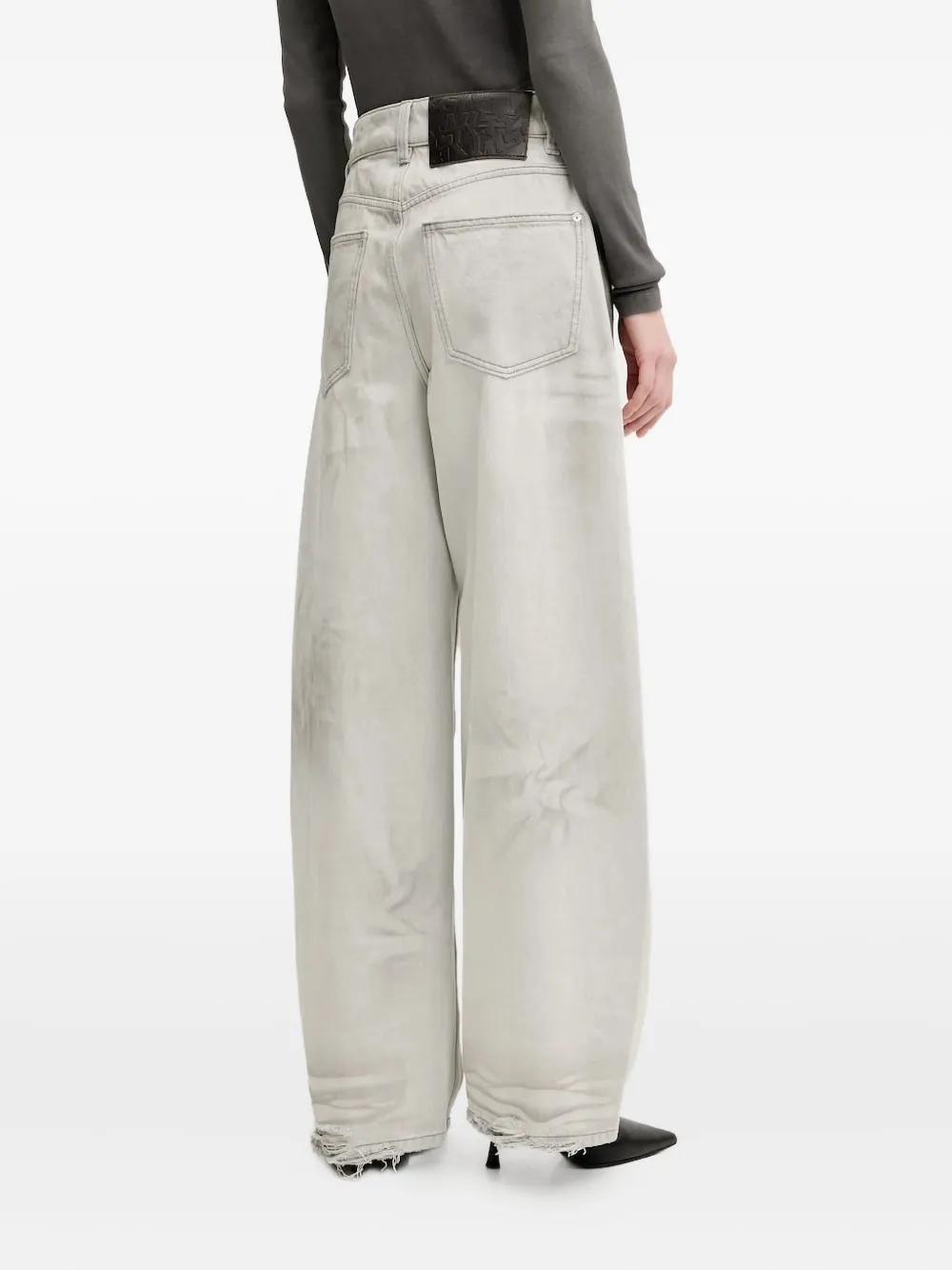 Miss Sixty Denim jeans met franje en logopatch - Grijs