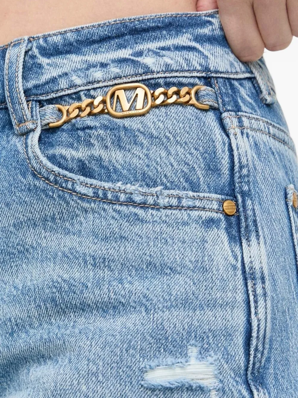 Miss Sixty Jeans verfraaid met ketting Blauw