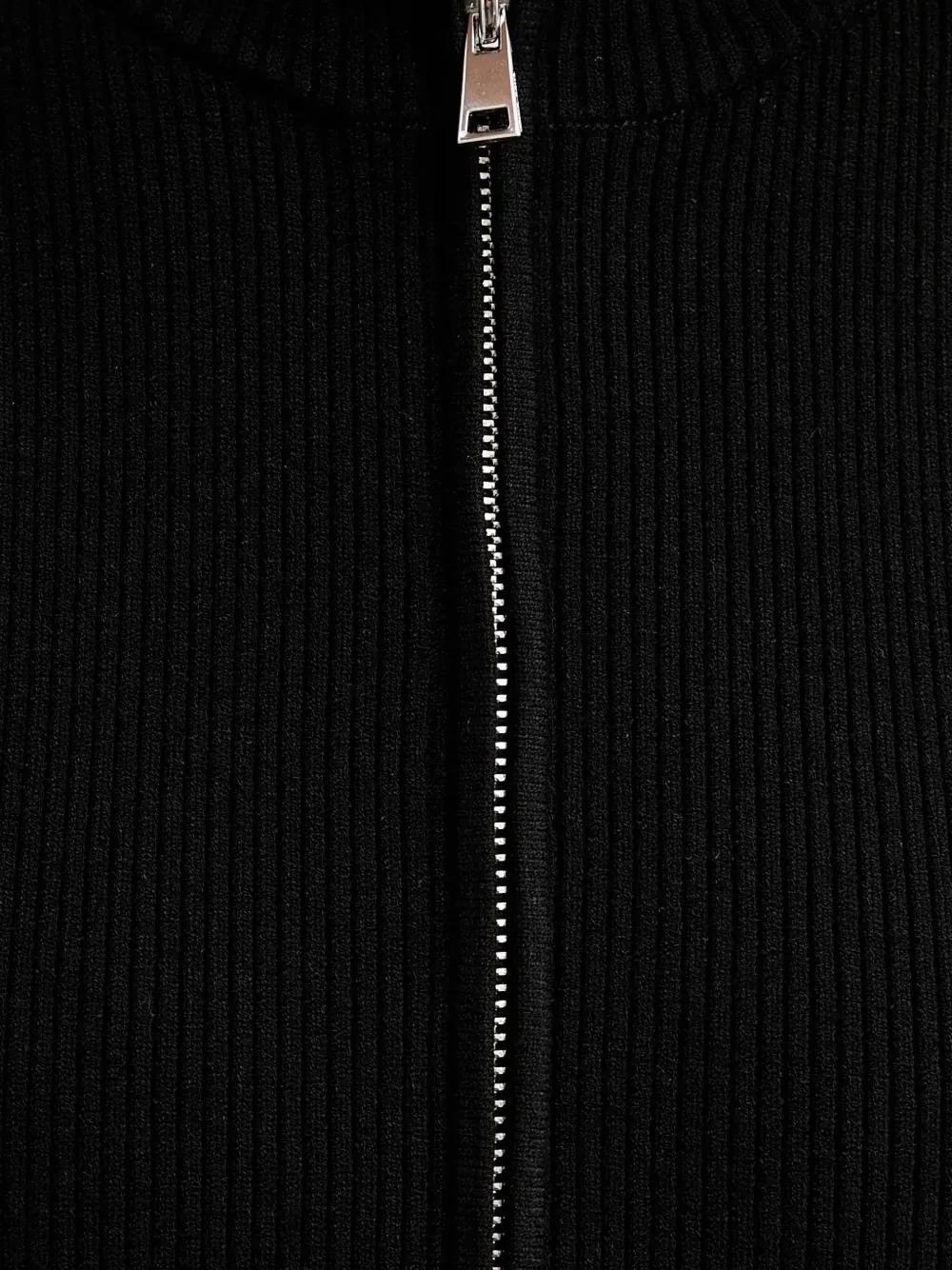 Miss Sixty Zip High-neck Knitted Top In Black