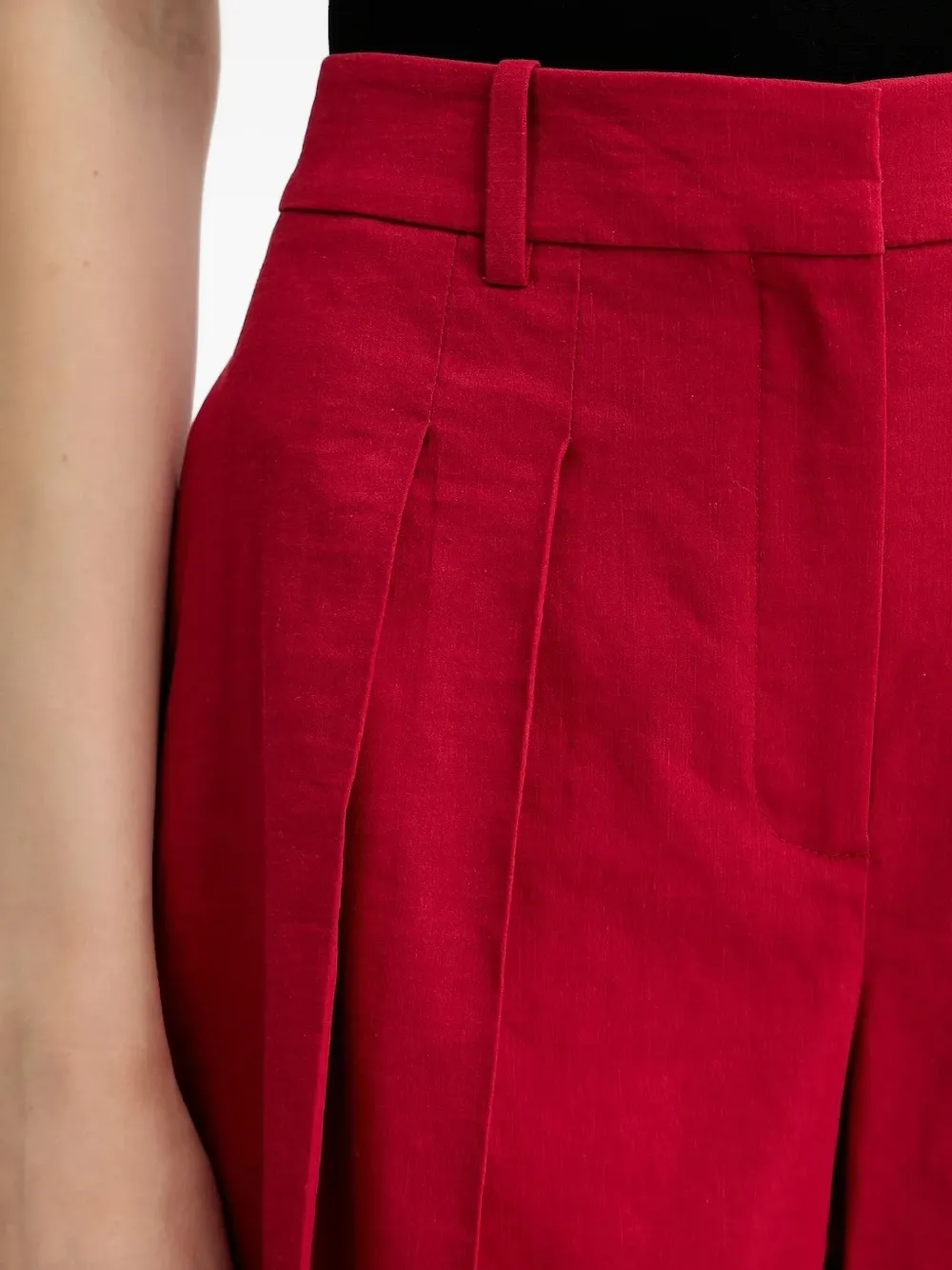 Theory Geplooide shorts - Rood