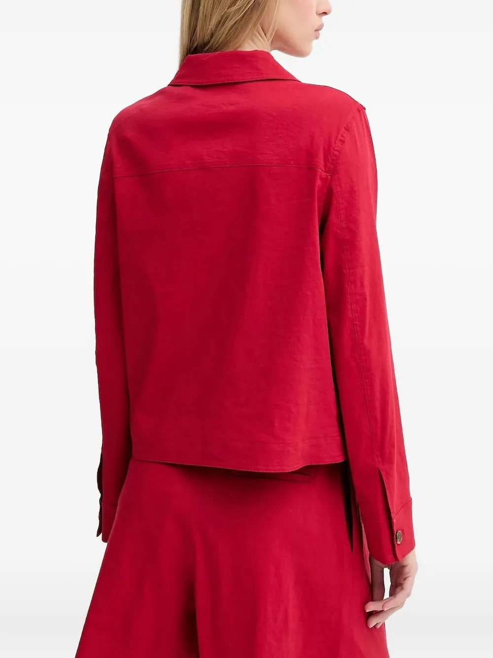 Theory button-fastening flap-pocket jacket Rood