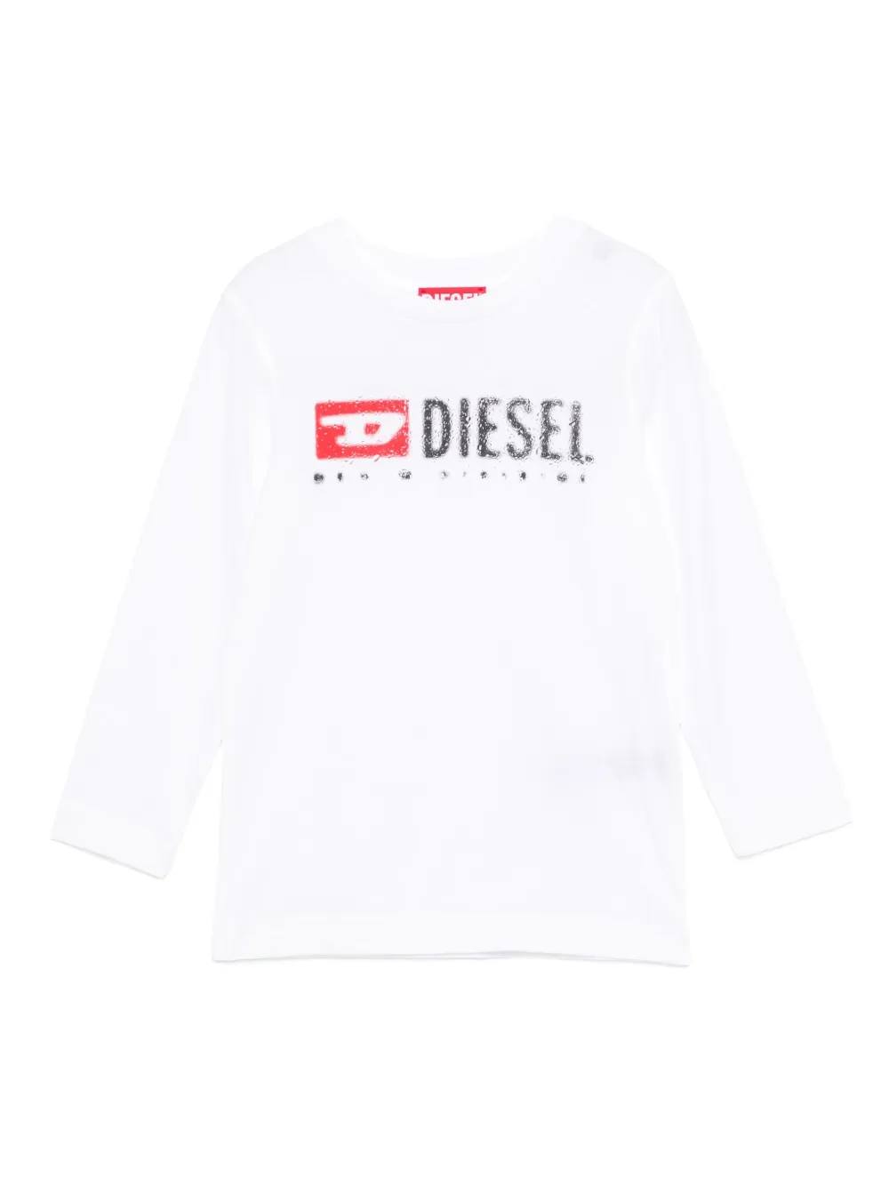 Diesel Kids logo-print long-sleeve top Wit