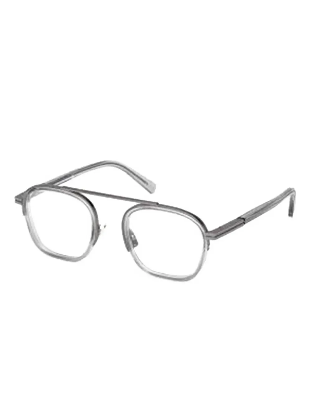 Zegna Brille mit eckigem Gestell - Grau