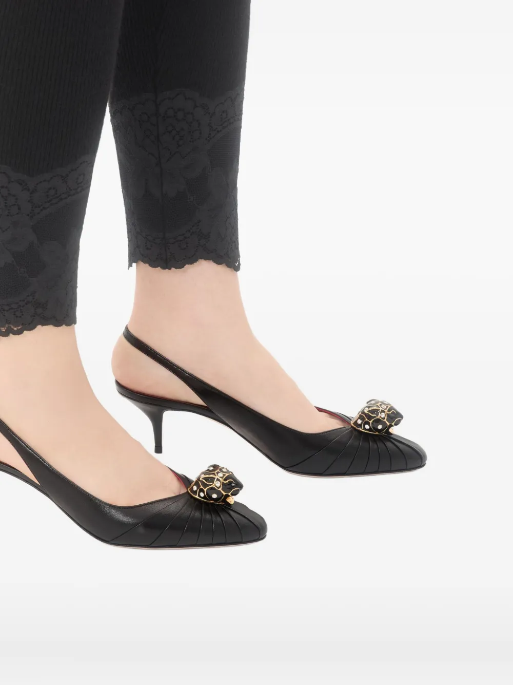 Valentino Garavani 55mm Panthea geplooide pumps Zwart