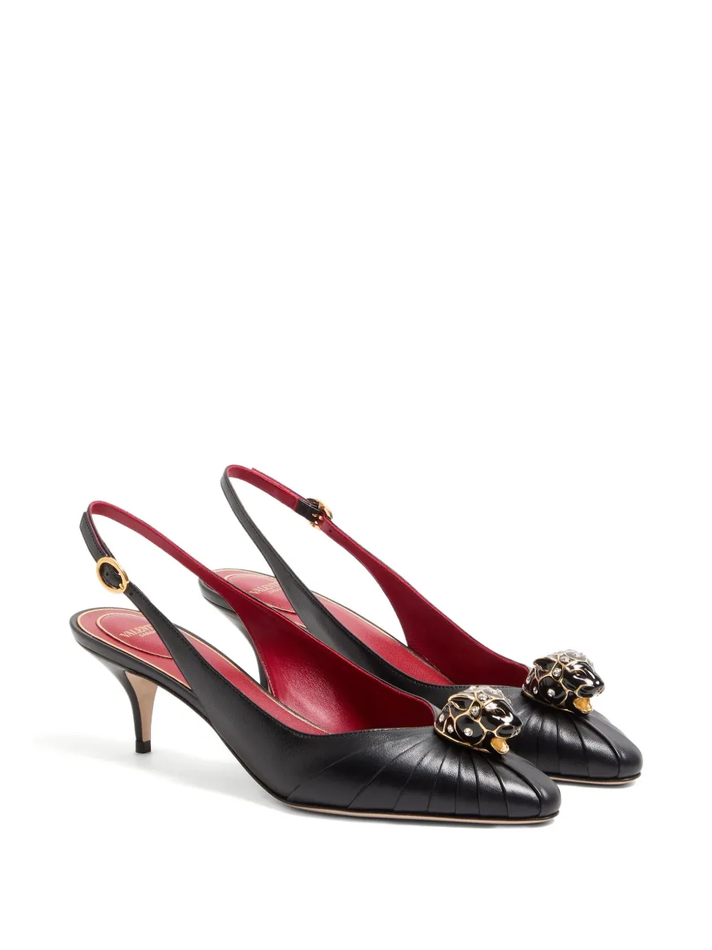 Valentino Garavani 55mm Panthea geplooide pumps Zwart
